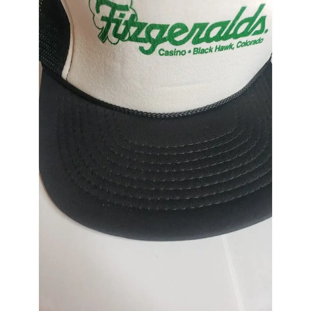 VTG Fitzgeralds Casino Hat Cap Snap Back Mesh Trucker Black Hawk Colorado 90s